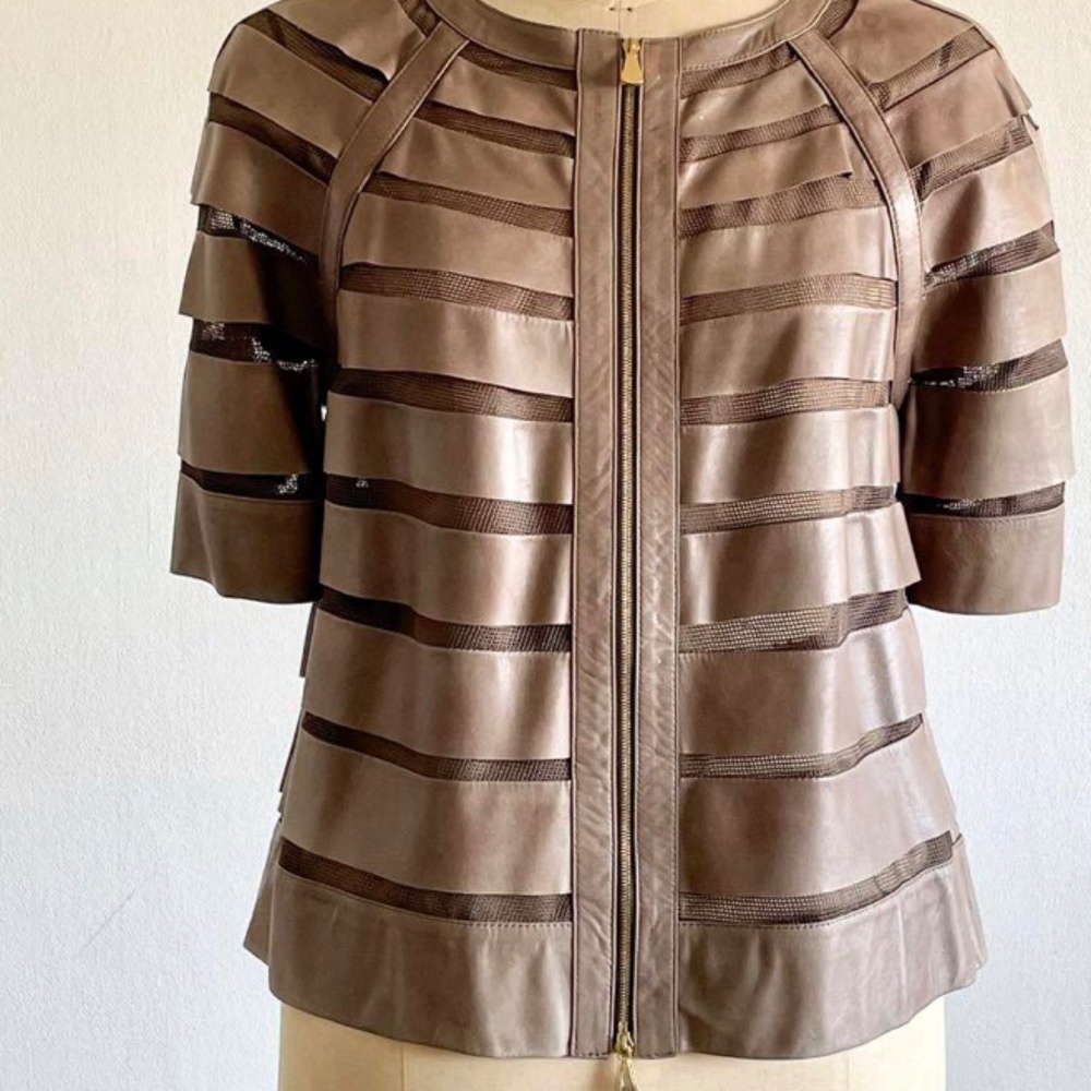 Escada Lamb Leather Evening Jacket - image 2